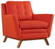 Modern Atomic Red Beguile 3 Piece Upholstered Fabric Living Room Set