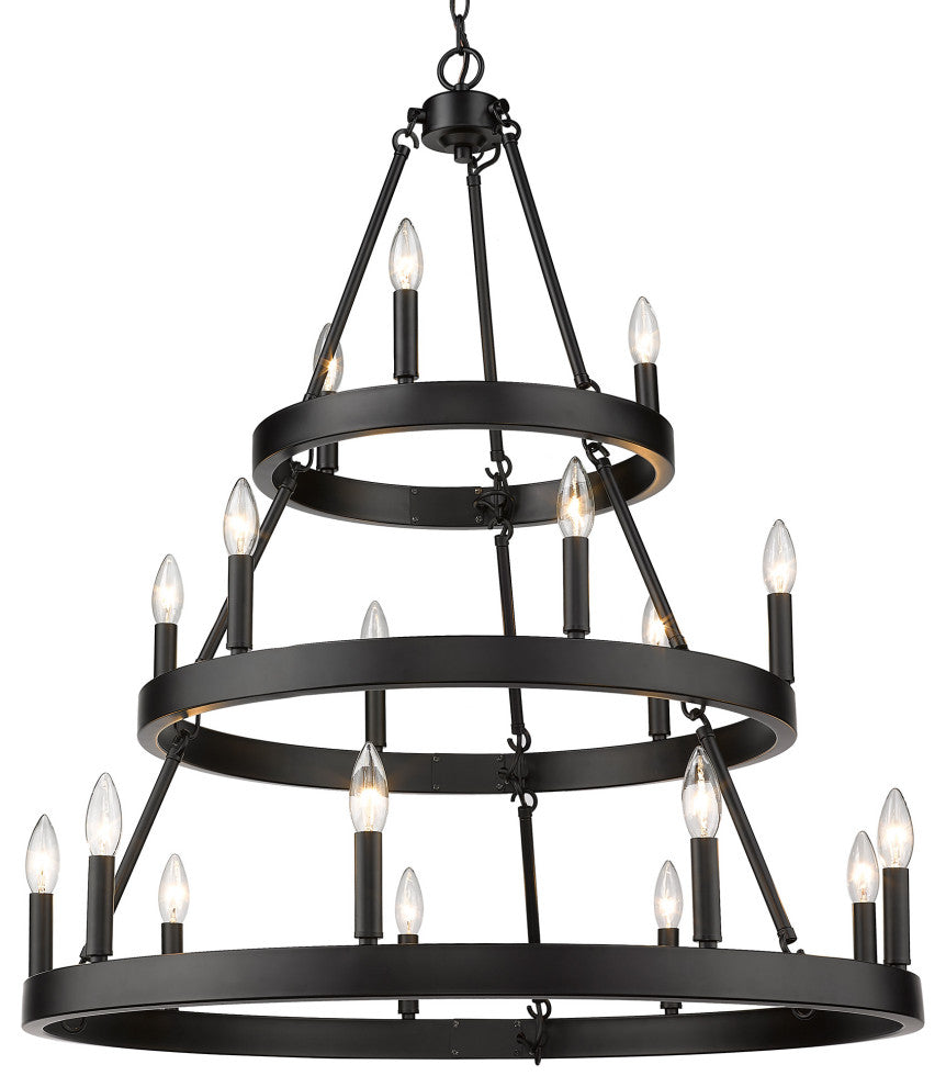 Golden Alastair 18-Light Transitional Chandelier in Matte Black