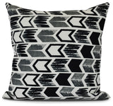 Arrow, Geometric Print Outdoor Pillow, Black, 18" x 18"
