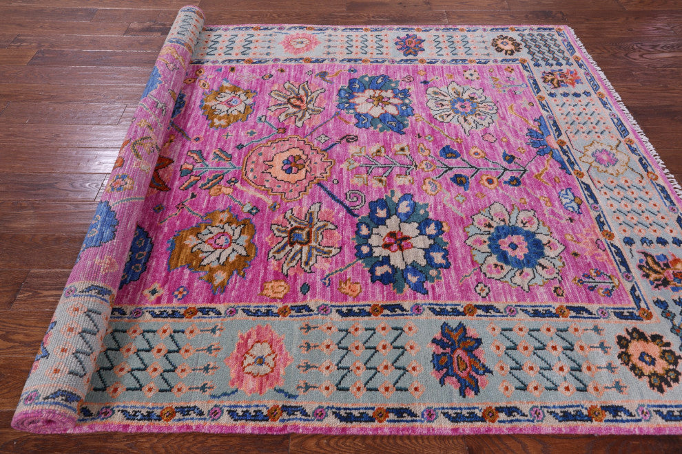 Hand-Knotted Turkish Oushak Wool Rug 5' 11" X 8' 11" - Q15462