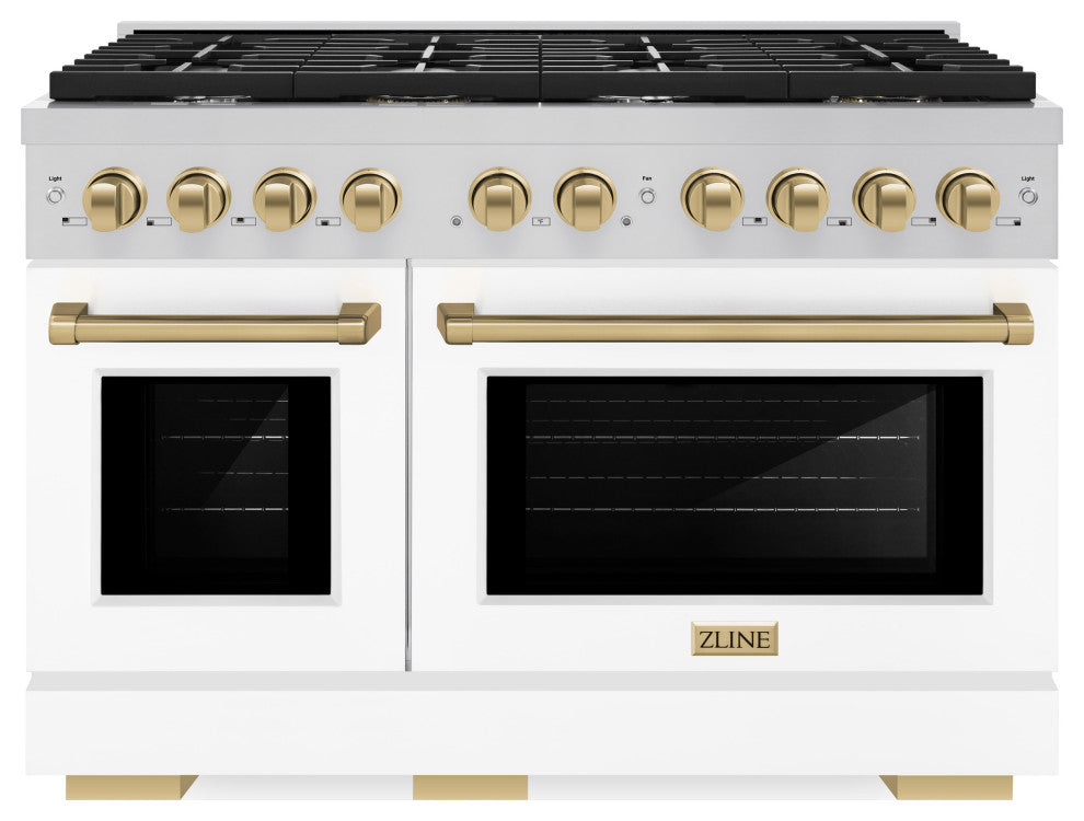 ZLINE 48" Gas Range, Stainless With White Matte SGRZ-WM-48-CB