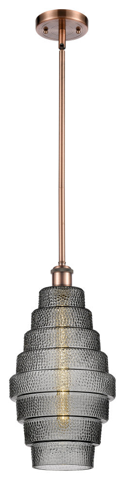 Innovations 516-1S-AC-G673-8-LED 1-Light Mini Pendant, Antique Copper