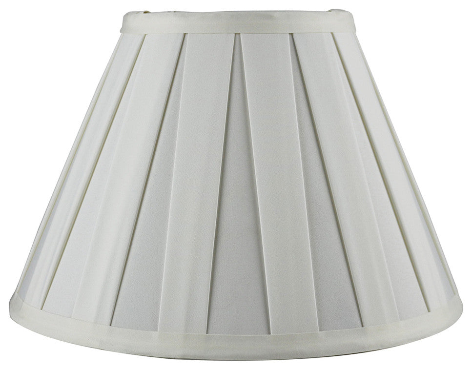 Empire Box Pleat Lamp Shade, 5"x10"x7", Eggshell