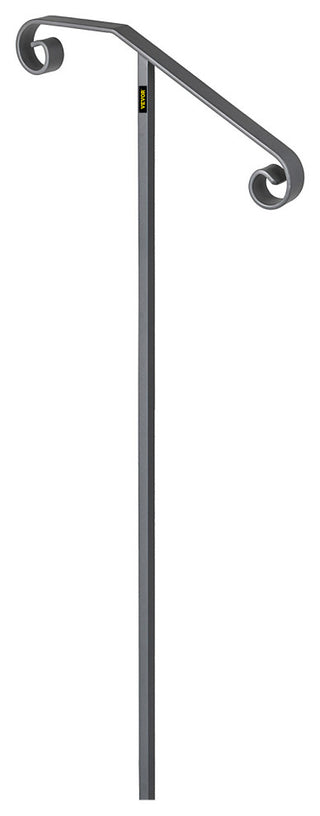 Handrails for 1 - 2 Steps Outdoor Stair Railing Single Post Iron Handrail, Gray