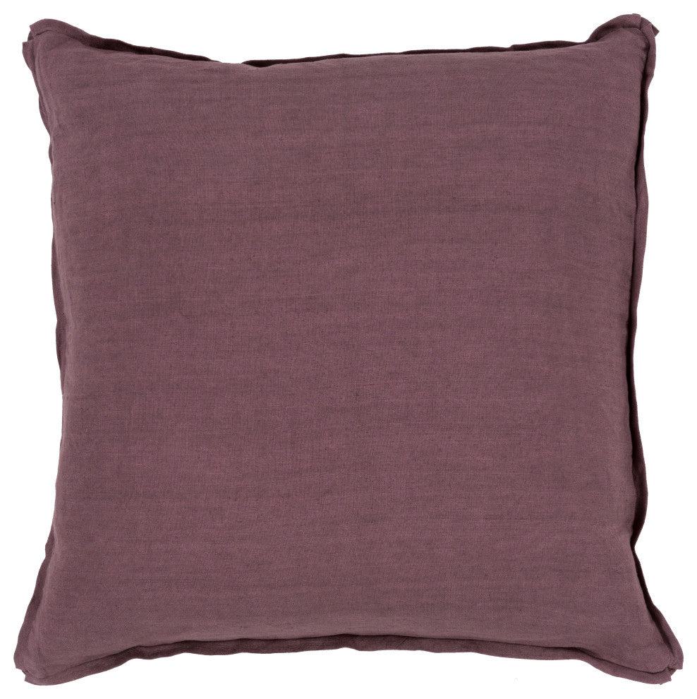 Surya Solid SL-010 22"x22" Pillow Kit, Eggplant