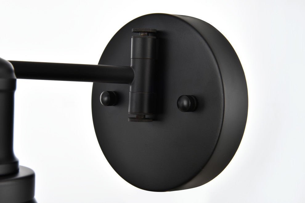 1 Light Black Swing Arm Wall Sconce
