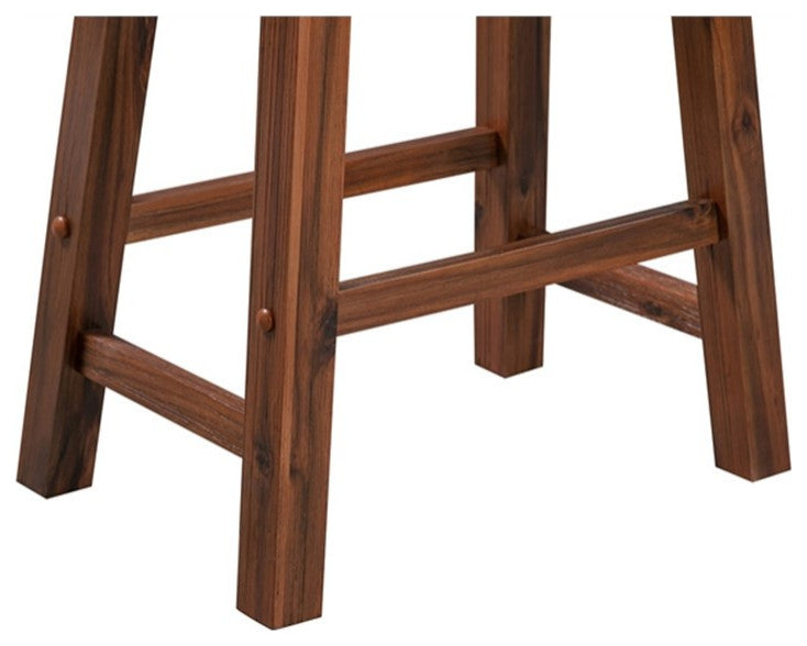 Boraam Sonoma Saddle Counter Height Stool Chestnut Wire-Brush Set of 2