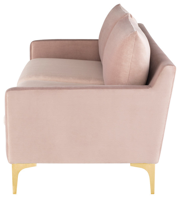 Anders Blush Fabric Triple Seat Sofa, HGSC577