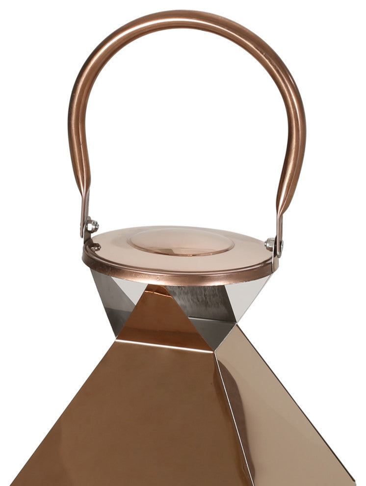 Roxanne Stainless Steel Lantern Set, Rose Gold