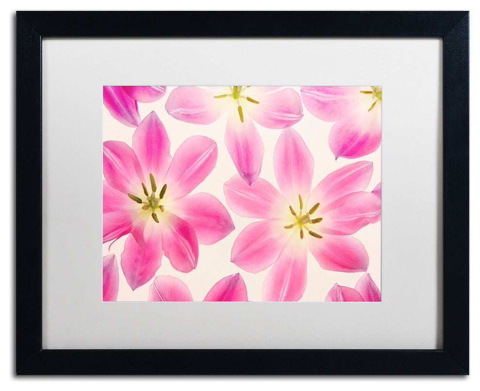 Cora Niele ''Cerise Pink Tulips'' Matted Framed Art
