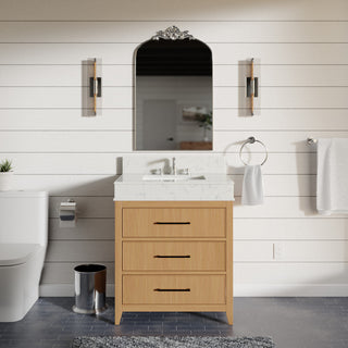 Kensington 30" Bathroom Vanity, Blonde, Top: Engineered Marble