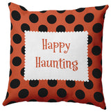 Happy Haunting Dots Accent Pillow, Harvest Orange, 16"x16"