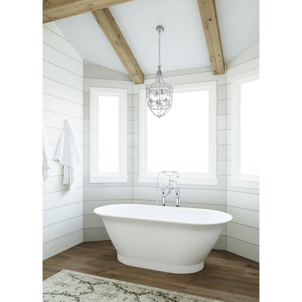 ARIEL 67" Acrylic Freestanding Bathtub Polished Chrome and Overflow Drain