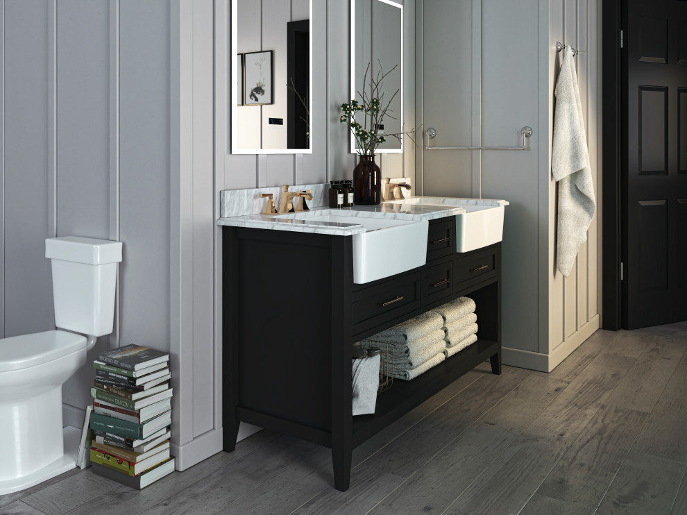 Hayley Bathroom Vanity Set, Black Onyx, 60"