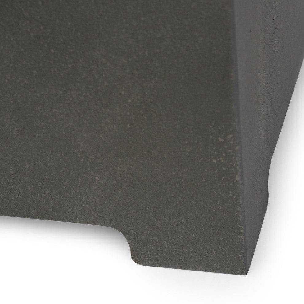 Hemmingway Outdoor Rectangular Fire Pit With Tank Holder, Concrete Finish