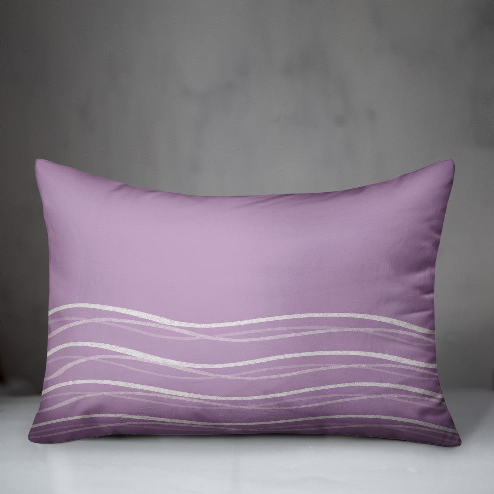 Purple Wavy Lines 20x14 Spun Poly Pillow