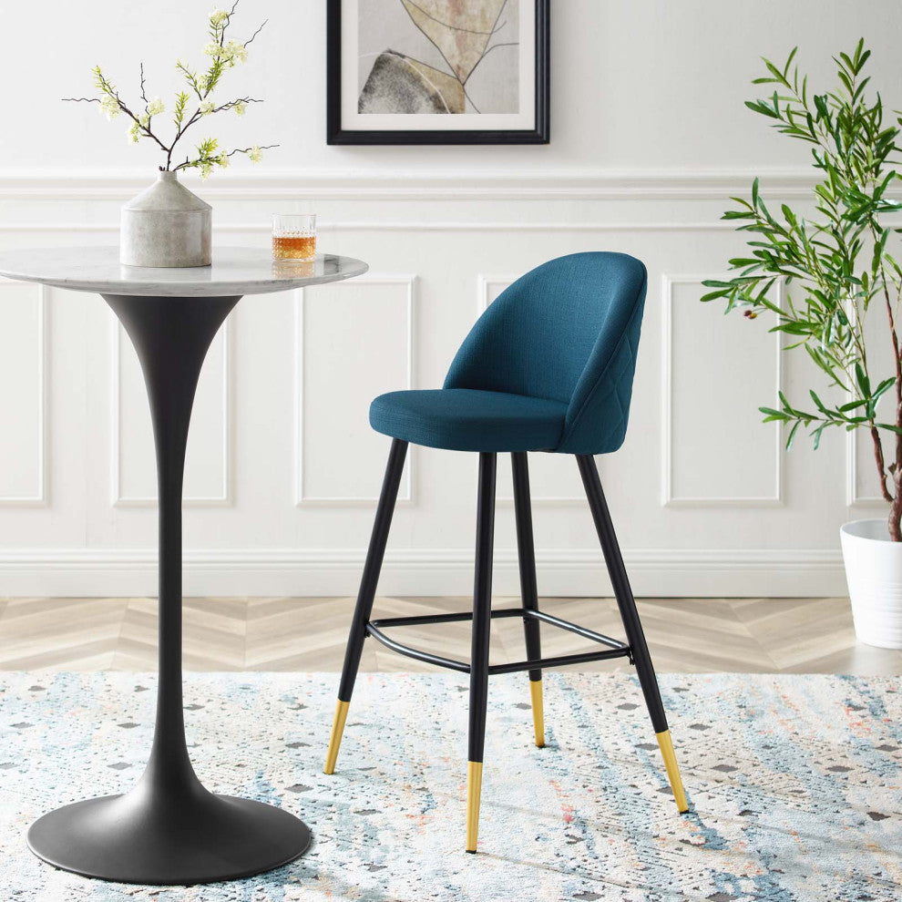 Cordial Fabric Bar Stools Set of 2, Azure