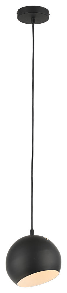 CHLOE Lighting Ironclad Contemporary 1-Light Mini Pendant, Black/White