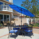 9' Bronze Auto-tilt Crank Lift Aluminum Umbrella, Olefin, Royal Blue