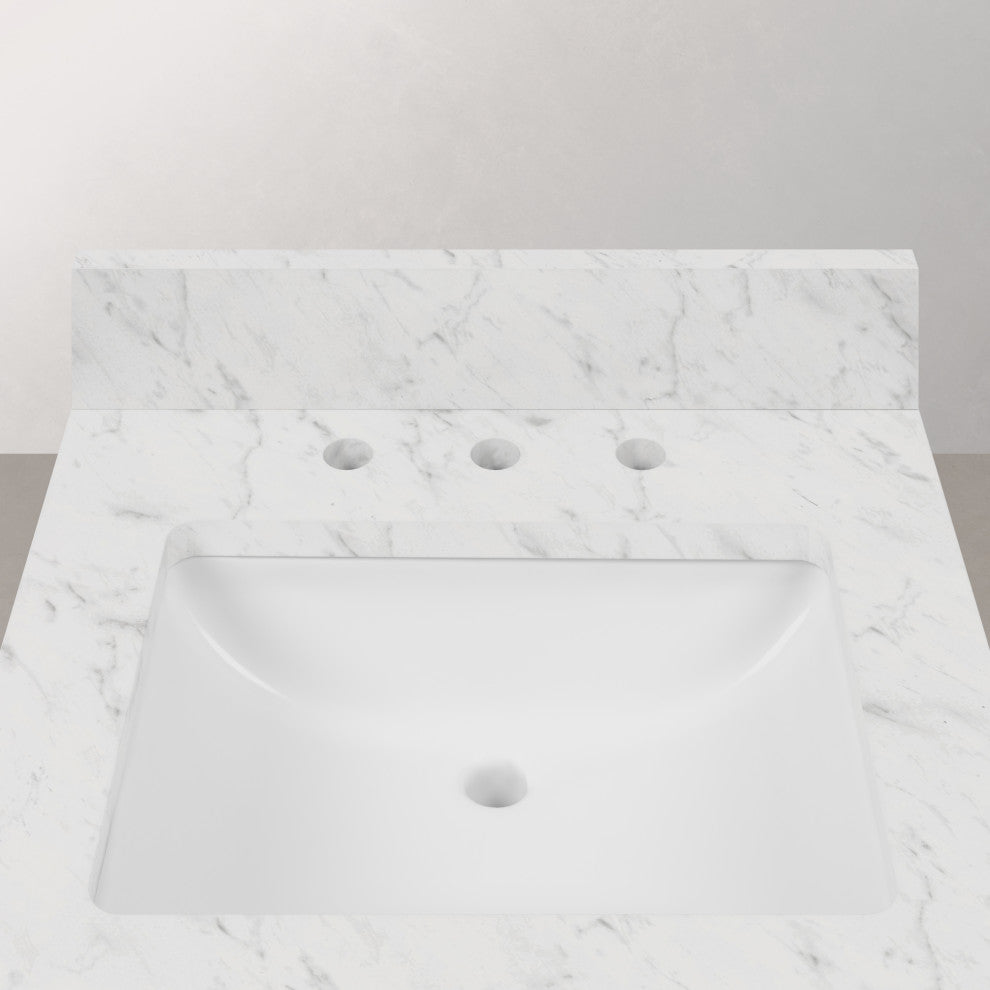 Madison Pure White Bathroom Vanity, 30", No Mirror, One Faucet