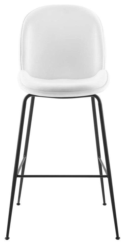 Bar Stool Chair Barstool, Velvet, Metal, White, Bar Pub Cafe Bistro Restaurant