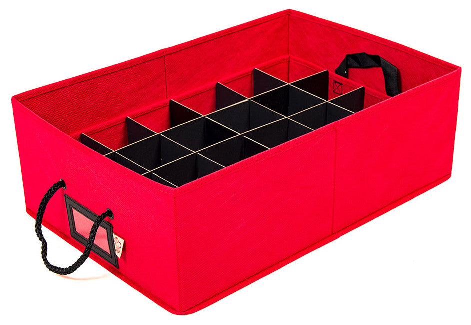 48" 3" Christmas Ornament Storage Box With Dividers