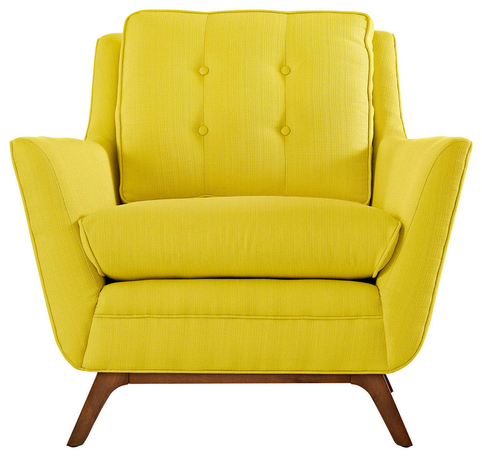 Modern Contemporary Fabric Armchair , Yellow, Fabric