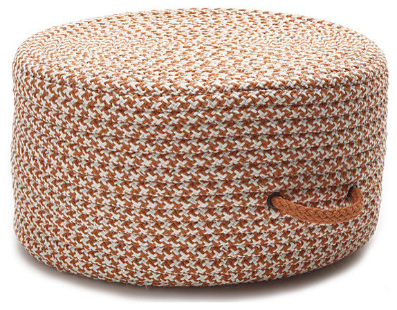 Colonial Mills Pouf Houndstooth Pouf Orange Round