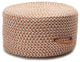 Colonial Mills Pouf Houndstooth Pouf Orange Round