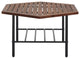 Pearson Modern Wood and Metal Outdoor Hexagon Coffee Table