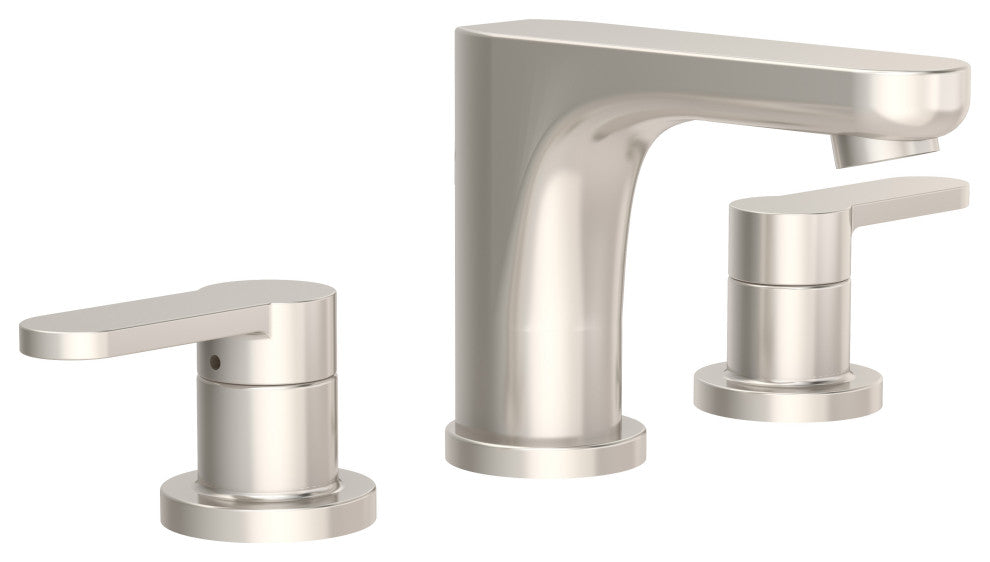 Identity Widespread Two-Handle Bathroom Faucet with Push Pop Drain (1.0 GPM), Satin Nickel