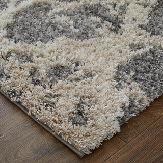 Caide Transitional Abstract, Gray/Ivory, 5'x8' Area Rug