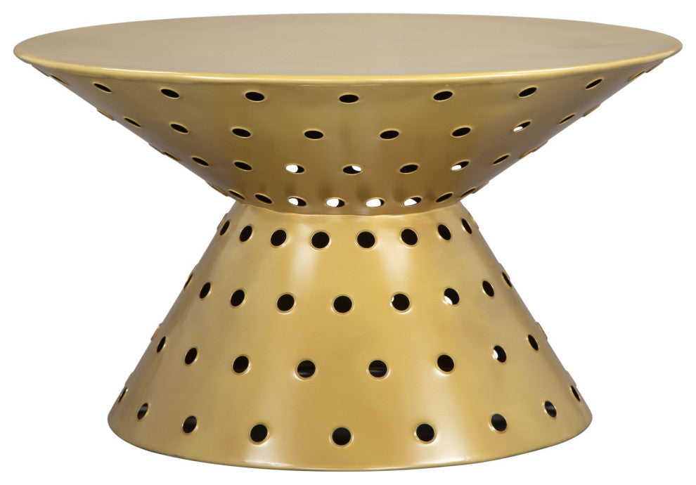 Coffee Table, Round, Aluminum, Metal, Gold, Lounge Cafe Lobby Hospitality
