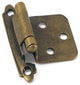 No Inset Self-Closing Hinge - Antique Brass