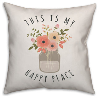 This is My Happy Place 20x20 Throw Pillow
