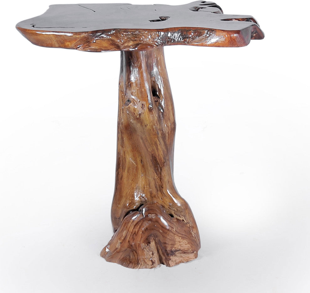 Teak Slab Rustic Bar Table Made from Solid Genuine Teak Wood