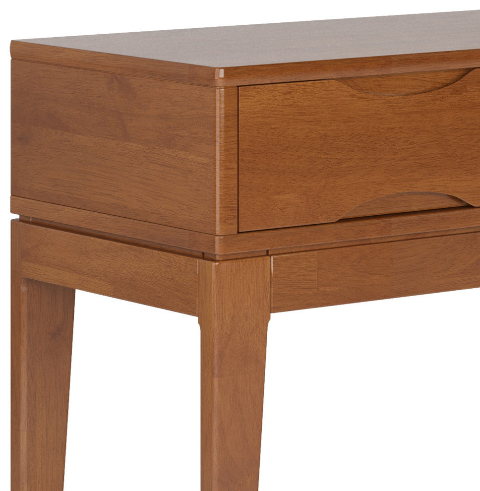 Harper Solid Hardwood Console Sofa Table, Teak Brown
