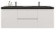 Belli 60" Double Sink Wall Mount Vanity Set, High Gloss White, Matt Black Top