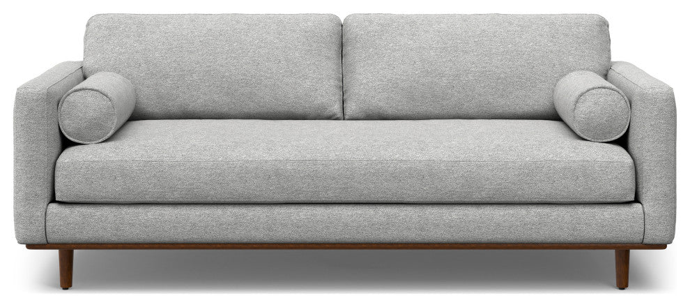 Morrison 89" Sofa and Ottoman Set, Woven-Blend Fabric, Mist Gray