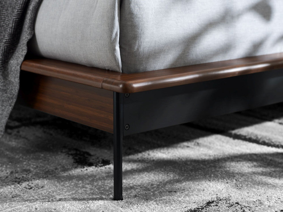 Park Avenue Platform Bed with Fabric, Ruby, King