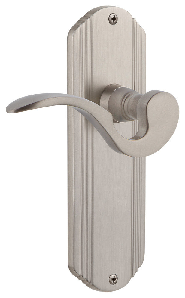 Deco Plate With Manor Lever, Satin Nickel, Passage, Non-Handed