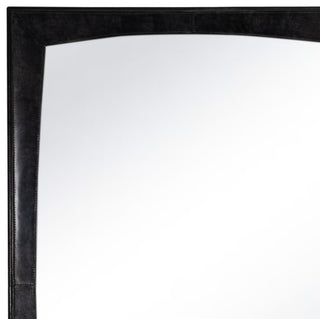 Estaban Leather Mirror Small, Black