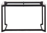 Masters Office Desk, Black Steel, Clear Glass