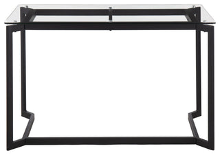 Masters Office Desk, Black Steel, Clear Glass