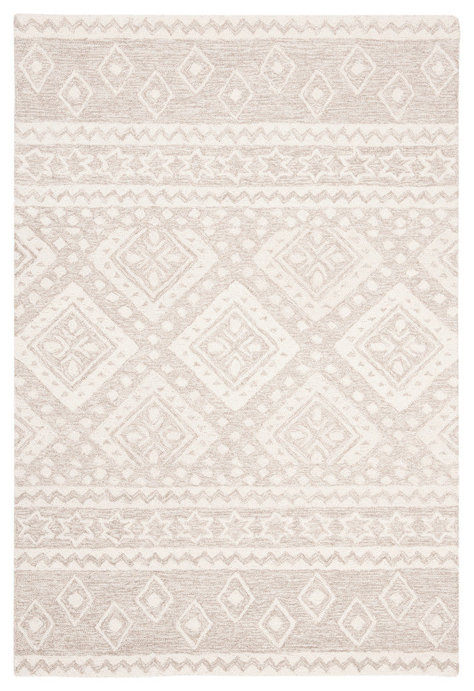 Safavieh Micro-Loop Collection MLP501 Rug, Beige/Ivory, 4' X 6'