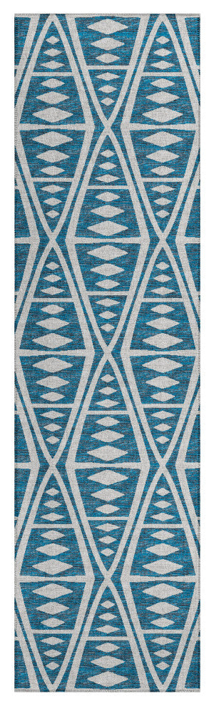 Indoor/Outdoor Sedona SN6 Indigo Machine Washable 2'3" x 7'6" Runner Rug