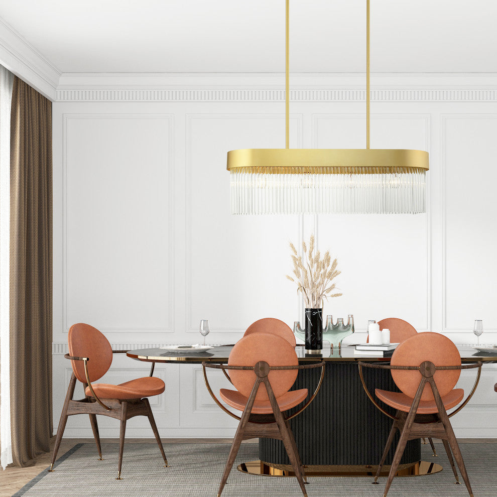 Livex Lighting Norwich 4 Light Soft Gold Linear Chandelier