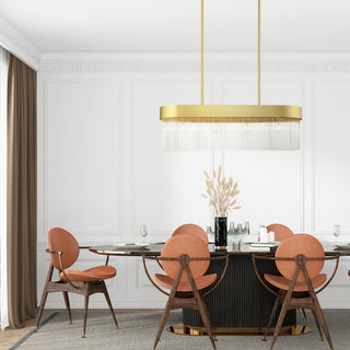 Livex Lighting Norwich 4 Light Soft Gold Linear Chandelier