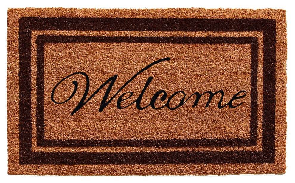 Calloway Mills Brown Border Welcome Doormat, 24"x36"