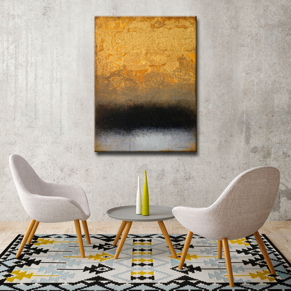Ready2HangArt Abstract Canvas Art ''Gilded Skies'' by Norman Wyatt, 30"x20"